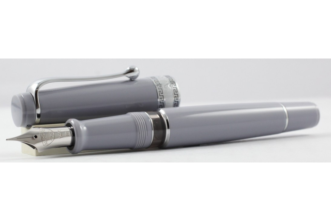 Aurora Limited Edition Optima Grey With Silver Trim, Flexible Fine Nib Fountain Pen