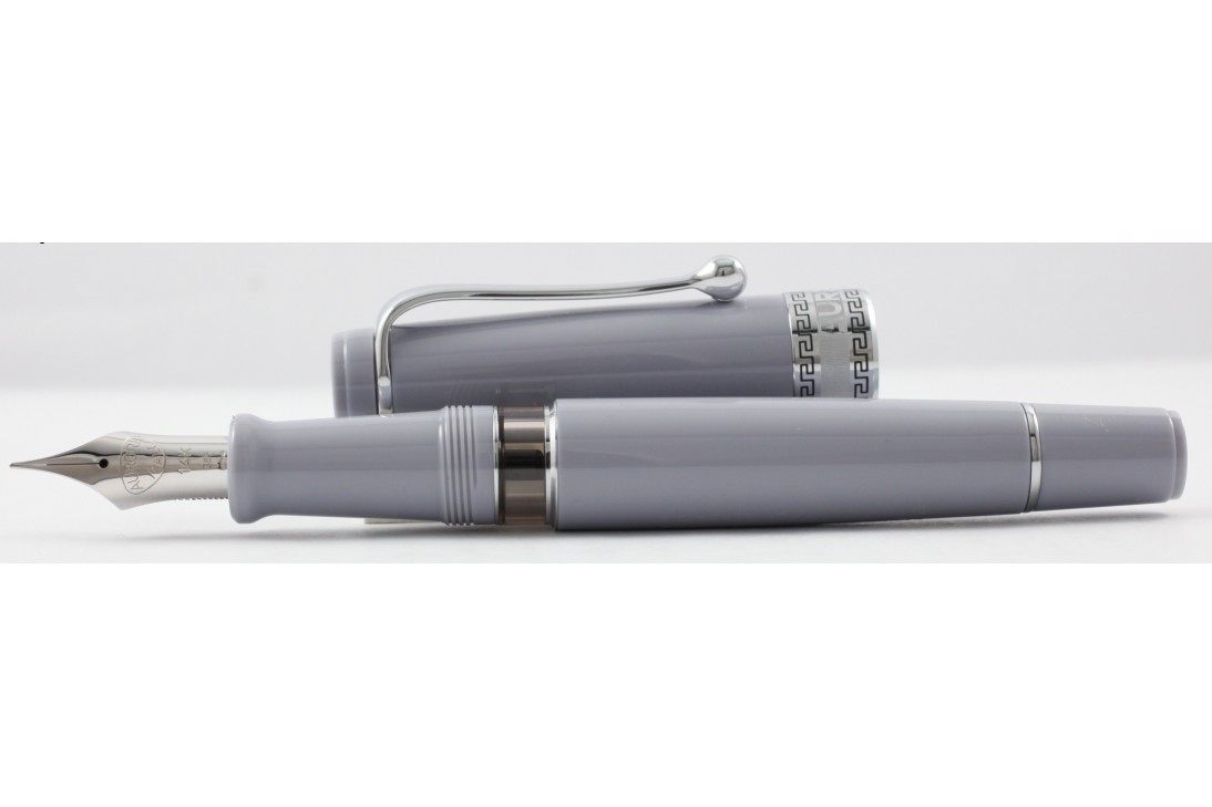 Aurora Limited Edition Optima Grey With Silver Trim, Flexible Fine Nib Fountain Pen