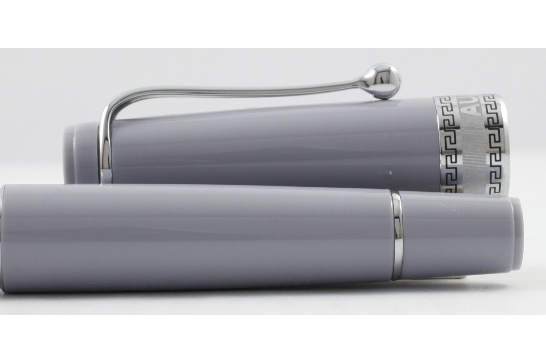 Aurora Limited Edition Optima Grey With Silver Trim, Flexible Fine Nib Fountain Pen