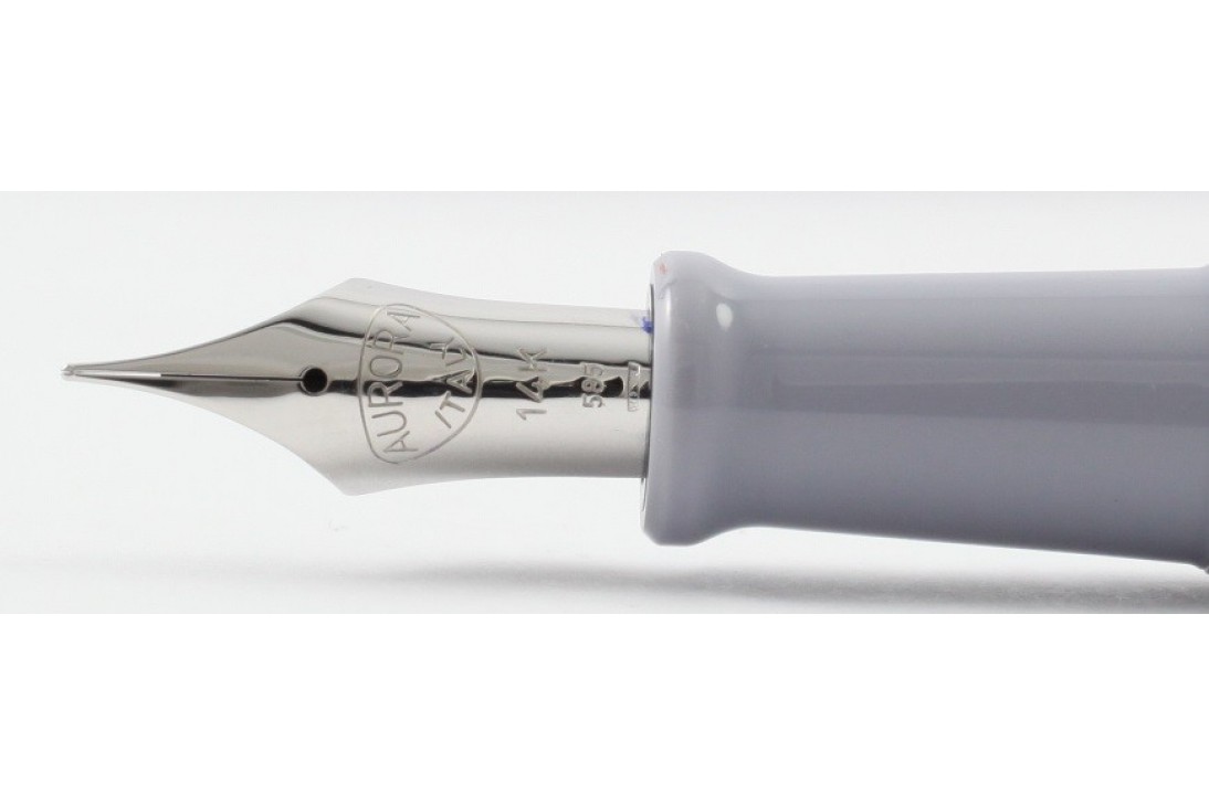 Aurora Limited Edition Optima Grey With Silver Trim, Flexible Fine Nib Fountain Pen