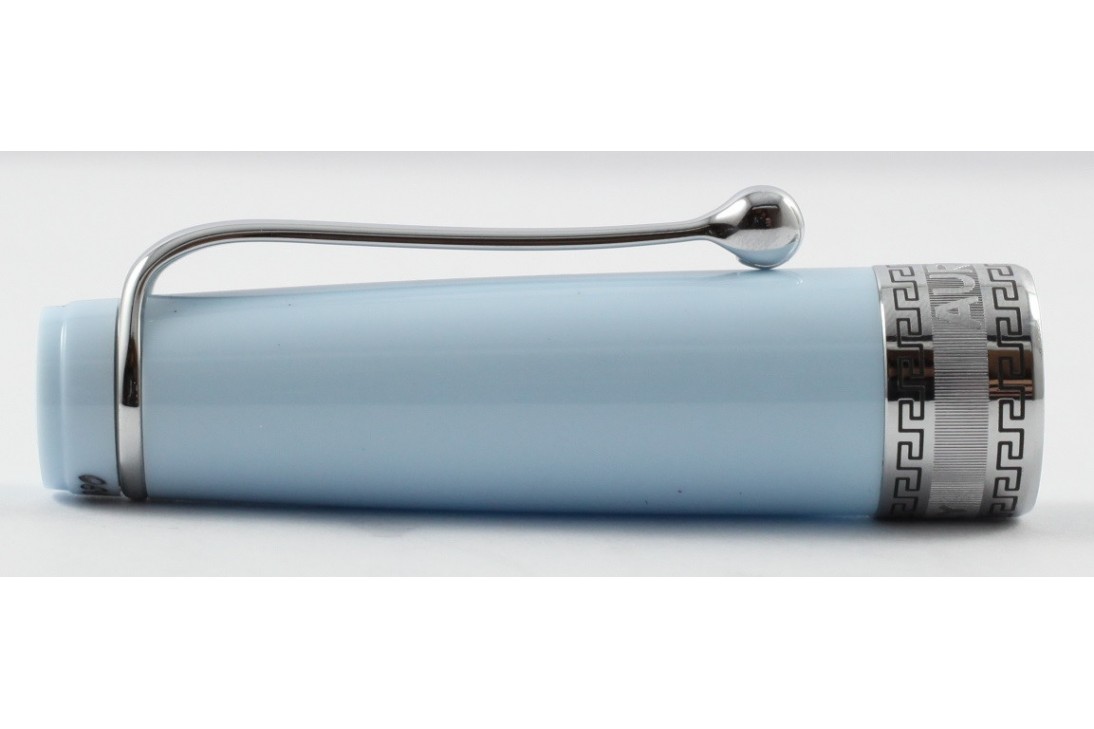 Aurora Limited Edition Optima Light Blue with Silver Trim, Flexible Fine Nib Fountain Pen