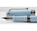 Aurora Limited Edition Optima Light Blue with Silver Trim, Flexible Fine Nib Fountain Pen