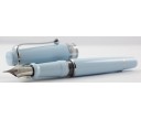 Aurora Limited Edition Optima Light Blue with Silver Trim, Flexible Fine Nib Fountain Pen