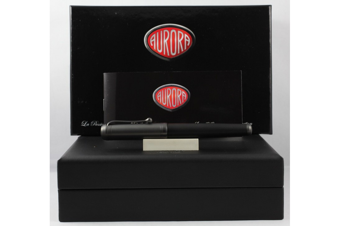 Aurora Talentum Matte Black Metal Cap Fountain Pen