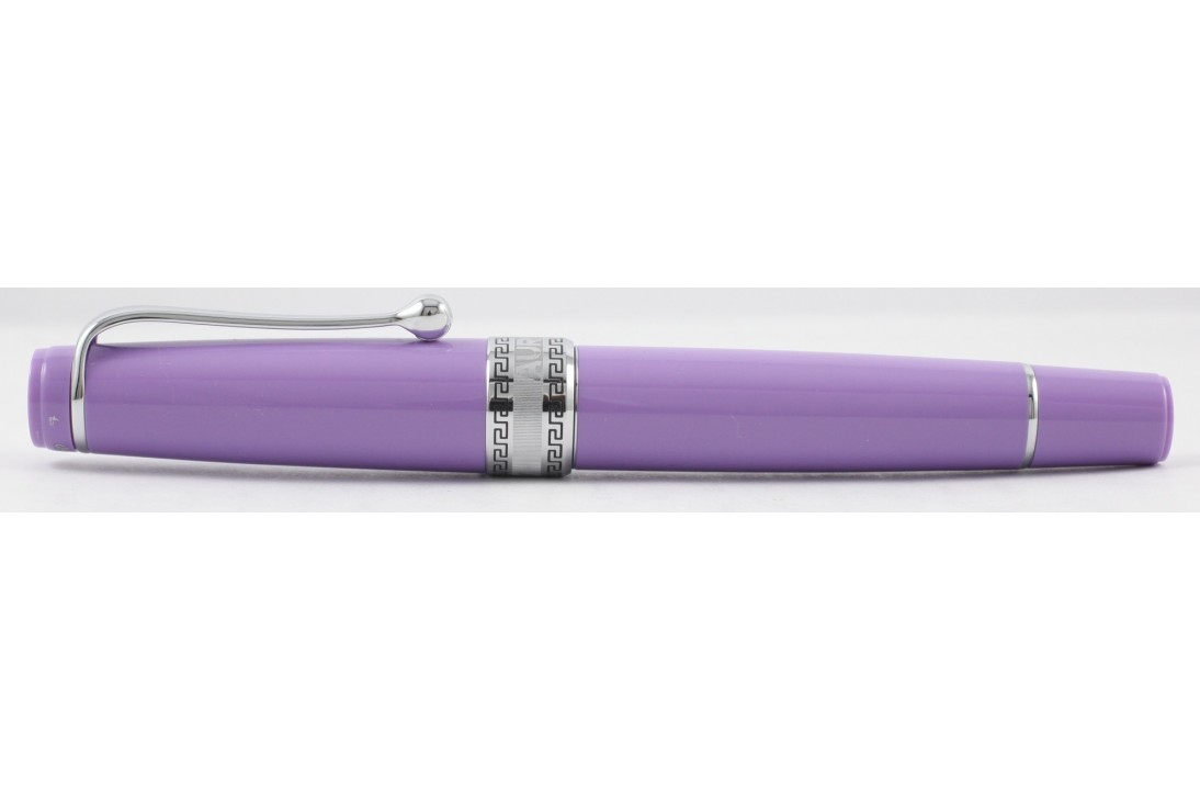 Aurora Limited Edition Optima Purple With Silver Trim, Flexible Fine Nib Fountain Pen