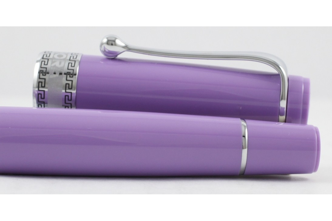 Aurora Limited Edition Optima Purple With Silver Trim, Flexible Fine Nib Fountain Pen