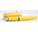 Aurora Limited Edition Optima Yellow with Silver Trim, Flexible Fine Nib Fountain Pen