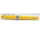 Aurora Limited Edition Optima Yellow with Silver Trim, Flexible Fine Nib Fountain Pen