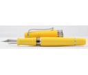 Aurora Limited Edition Optima Yellow with Silver Trim, Flexible Fine Nib Fountain Pen