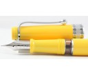 Aurora Limited Edition Optima Yellow with Silver Trim, Flexible Fine Nib Fountain Pen