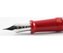 Aurora Limited Edition Optima Red With Silver Trim, Flexible Fine Nib Fountain Pen