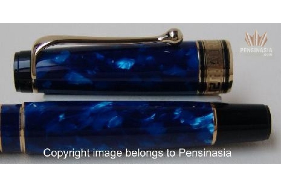 Aurora Optima Blue Auroloide Gold Plated Trims Roller Ball Pen