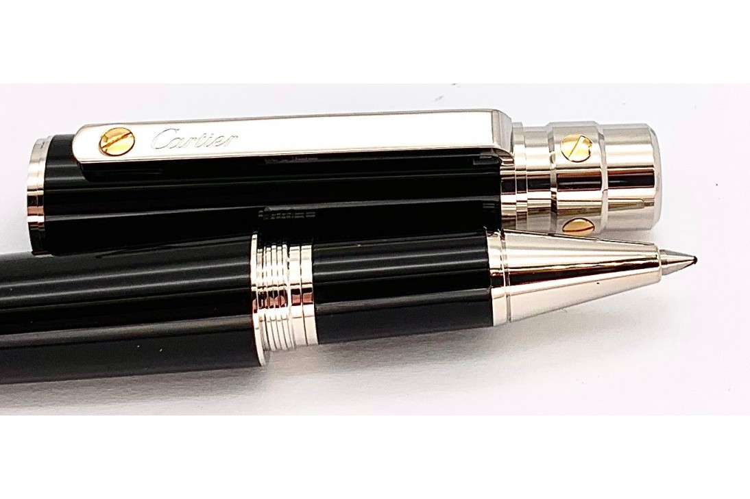 Cartier OP000114 Santos de Cartier Large Composite Palladium and Gold Finishes Roller Pen