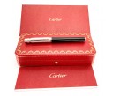Cartier OP000116 Santos de Cartier Large Godrons Decor Metal Composite Palladium and Gold Finishes Roller Pen