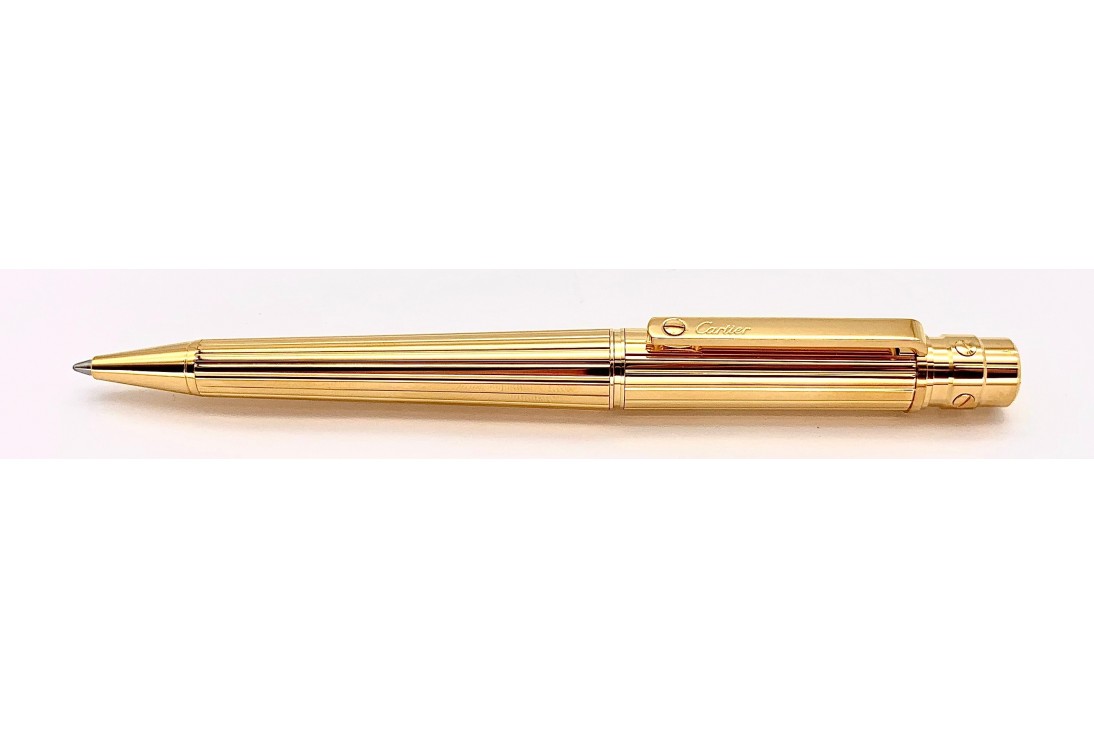 Cartier OP000121 Santos de Cartier Large Godrons Decor Metal and Gold Finishes Ball Pen