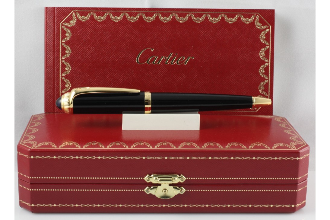 Cartier ST240005 Roadster de Cartier Black Gold Trim Ball Point Pen