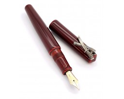 Nakaya Piccolo Long Writer Aka-Tamenuri Fountain Pen with Small Sword Stopper
