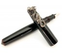 Nakaya Piccolo Long Writer Kuro Tamenuri Fountain Pen with Dragon Stopper