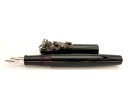 Nakaya Piccolo Long Writer Kuro Tamenuri Fountain Pen with Dragon Stopper