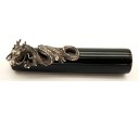Nakaya Piccolo Long Writer Kuro Tamenuri Fountain Pen with Dragon Stopper