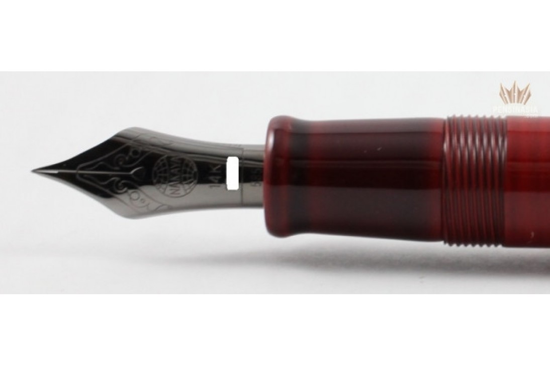 Nakaya Piccolo Long Writer Aka Tamenuri with Turtle Stopper Fountain Pen