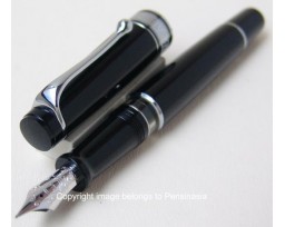 Aurora Optima Black Resin Chrome Plated Trims Fountain Pen