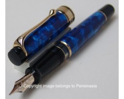 Aurora Optima Blue Auroloide Gold Plated Trims Fountain Pen
