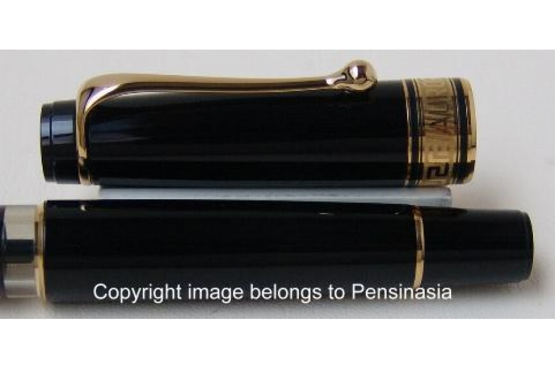 Aurora Optima Black Resin Gold Plated Trims Fountain Pen