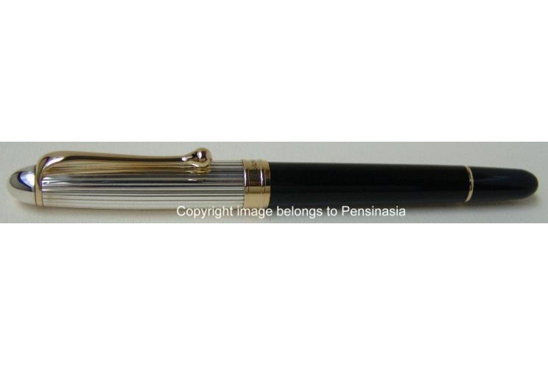Aurora 88 Ottantotto Black Resin Barrel Silver Cap and Gold Plated Trims Roller Ball Pen