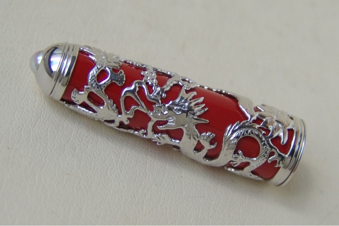 Caran d'ache Limited Edition Dragon Pearl Silver Fountain Pen