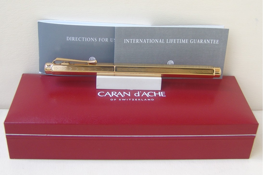 Caran d'ache Ecridor Chevron Gold Plated Fountain Pen