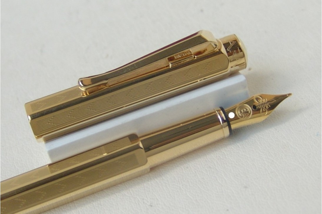 Caran d'ache Ecridor Chevron Gold Plated Fountain Pen
