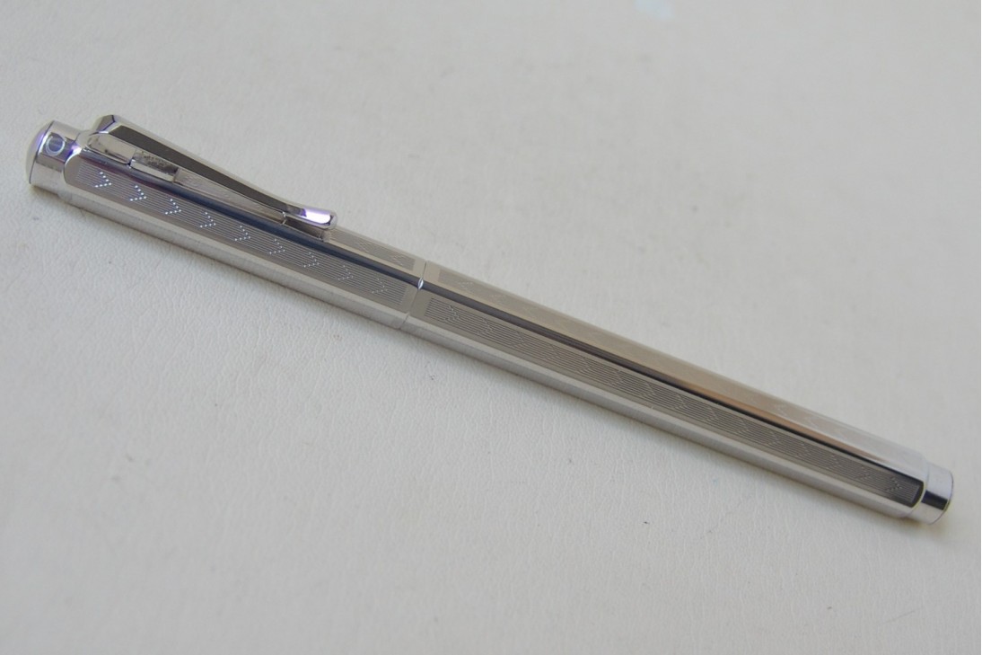 Caran d'ache Ecridor Chevron Silver Rhodium Plated Fountain Pen