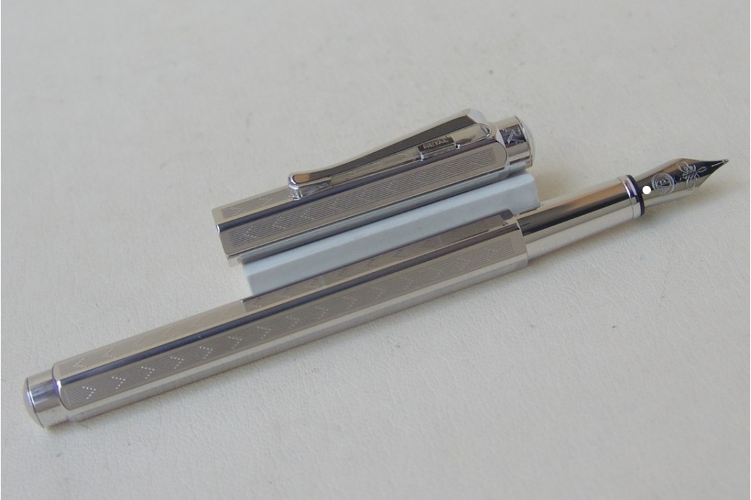 Caran d'ache Ecridor Chevron Silver Rhodium Plated Fountain Pen