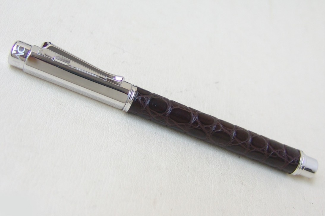 Caran d'ache Varius Alligator Silver Plated Rhodium Coated Fountain Pen