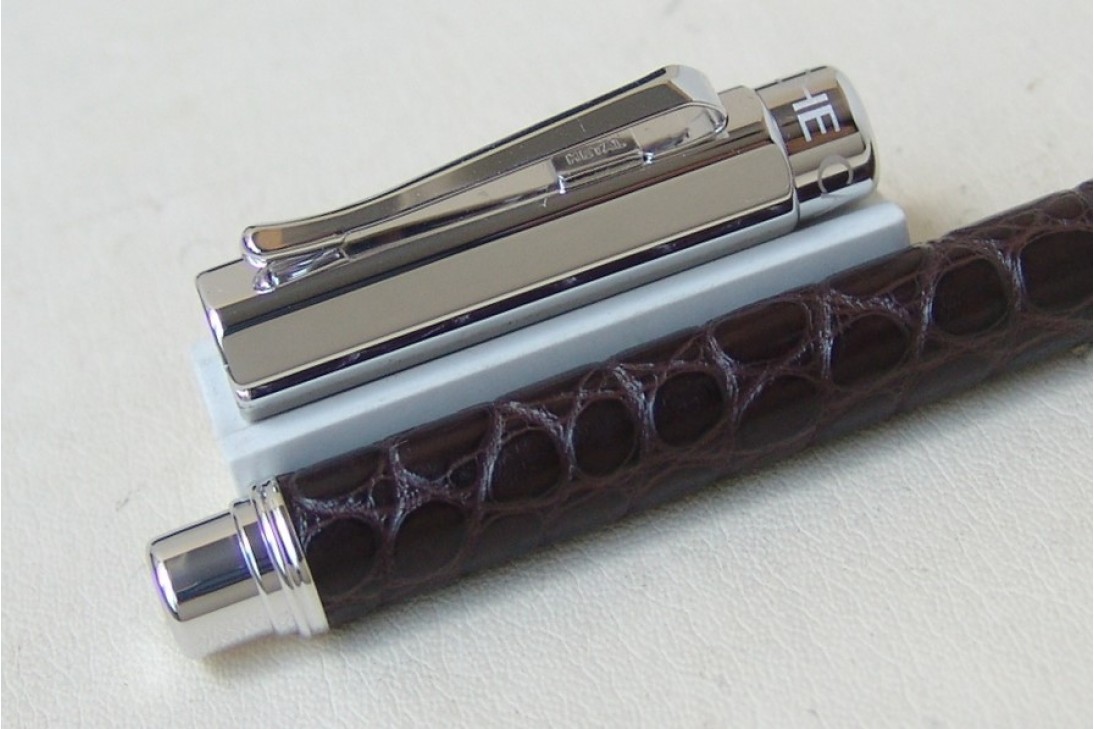 Caran d'ache Varius Alligator Silver Plated Rhodium Coated Fountain Pen