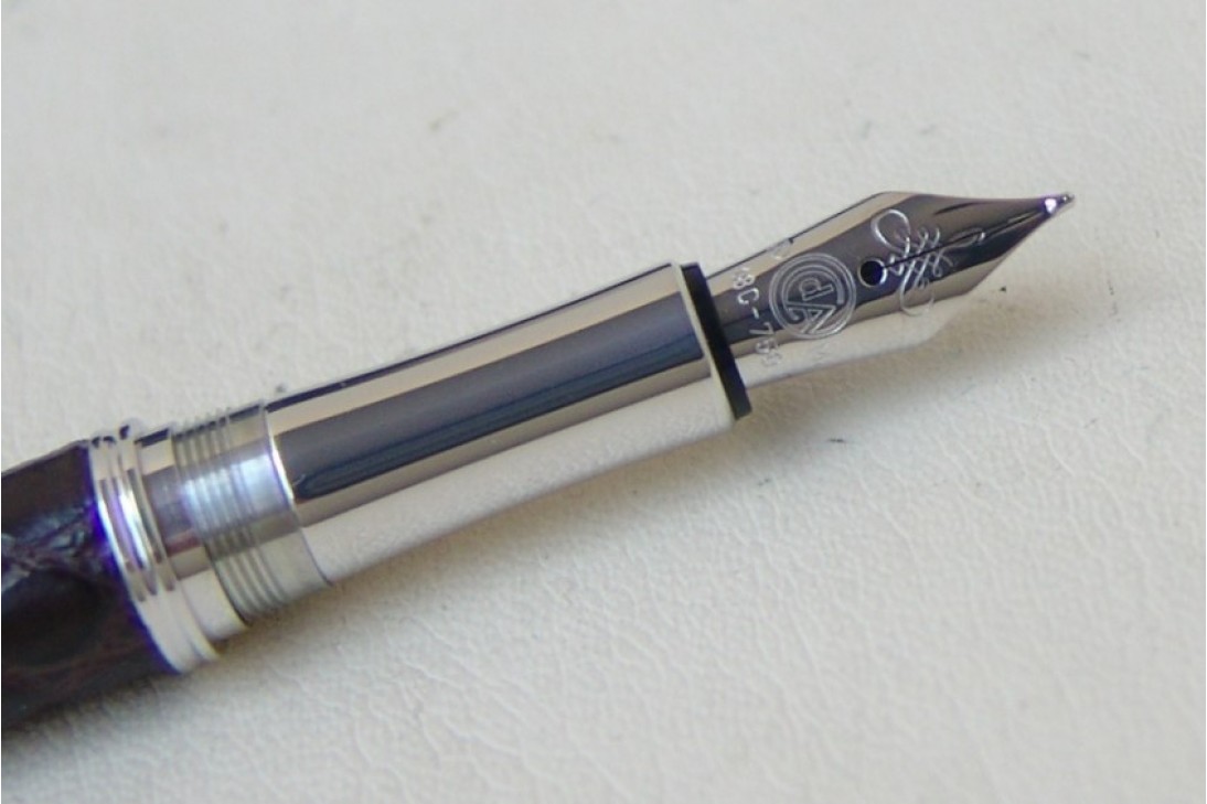 Caran d'ache Varius Alligator Silver Plated Rhodium Coated Fountain Pen