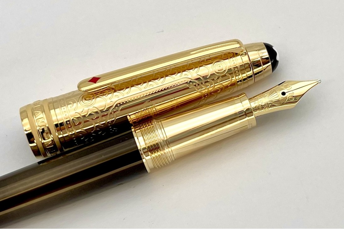 Montblanc MB128471 Meisterstück Around the World in 80 Days Doue Classique 145 Fountain Pen (Dark Grey)