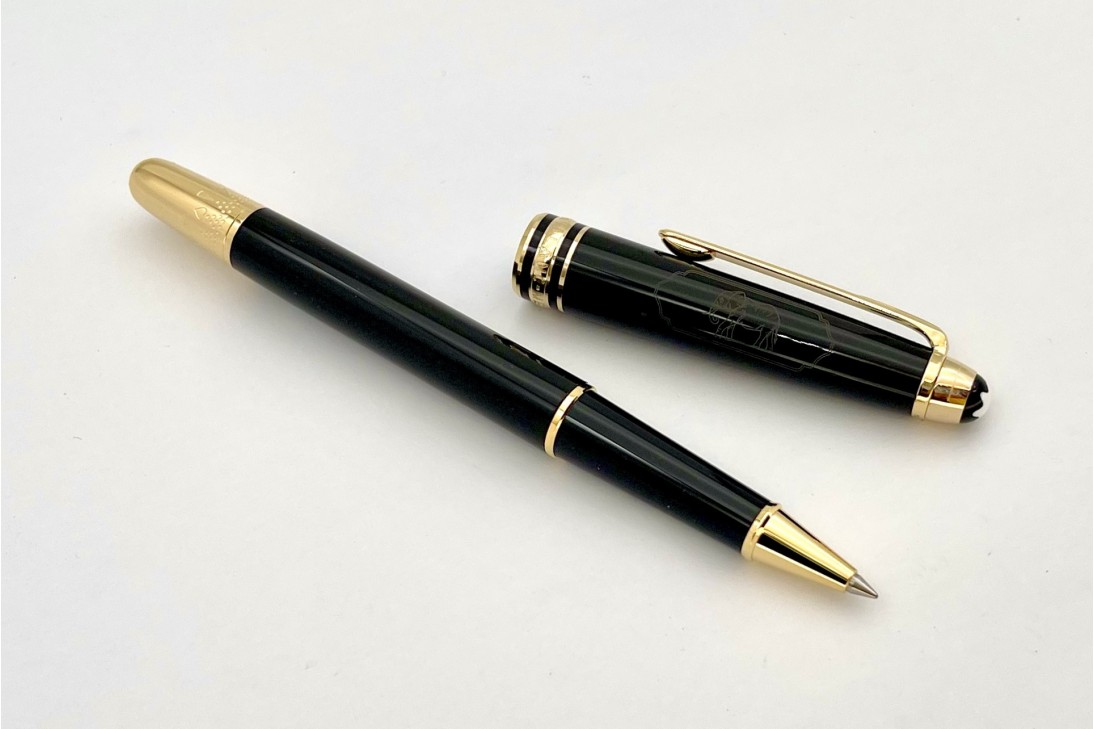 Montblanc MB128474 Meisterstück Around the World in 80 Days Classique 163 Roller Pen (Dark Grey)