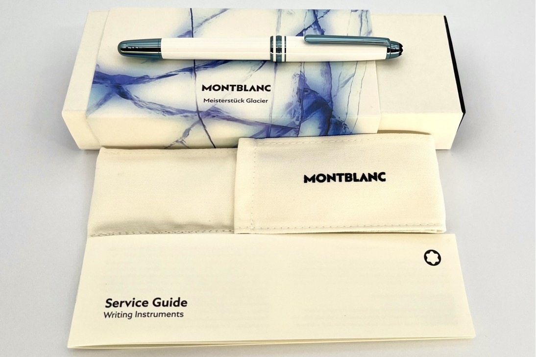 Montblanc MB129400 Meisterstuck 163 Glacier Classique White Roller Pen