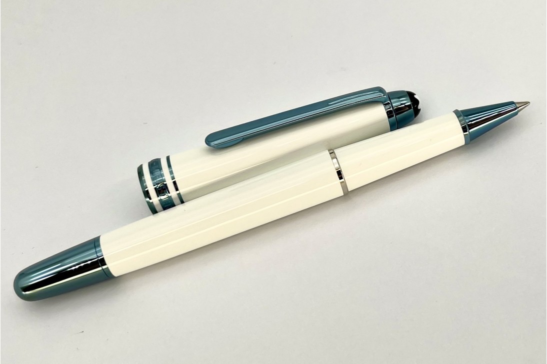 Montblanc MB129400 Meisterstuck 163 Glacier Classique White Roller Pen