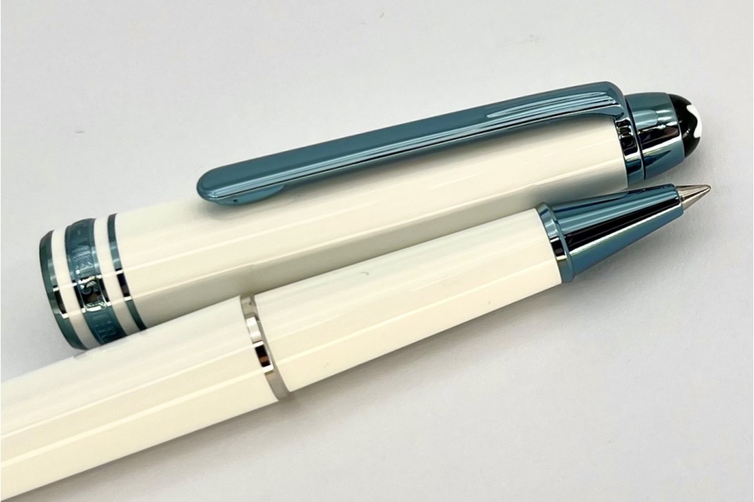 Montblanc MB129400 Meisterstuck 163 Glacier Classique White Roller Pen