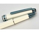 Montblanc MB129400 Meisterstuck 163 Glacier Classique White Roller Pen