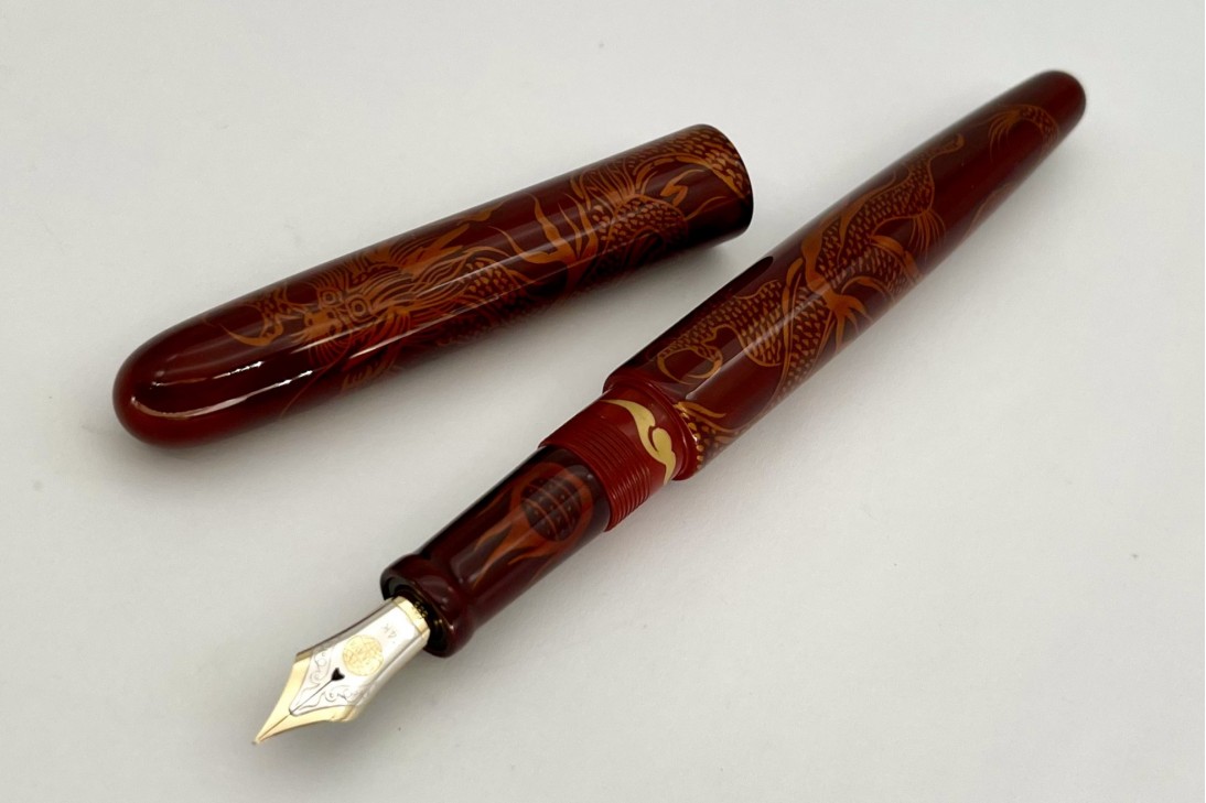 Nakaya Cigar Long Tamesukashi Ascending Dragon Fountain Pen
