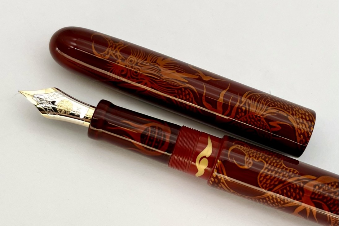 Nakaya Cigar Long Tamesukashi Ascending Dragon Fountain Pen