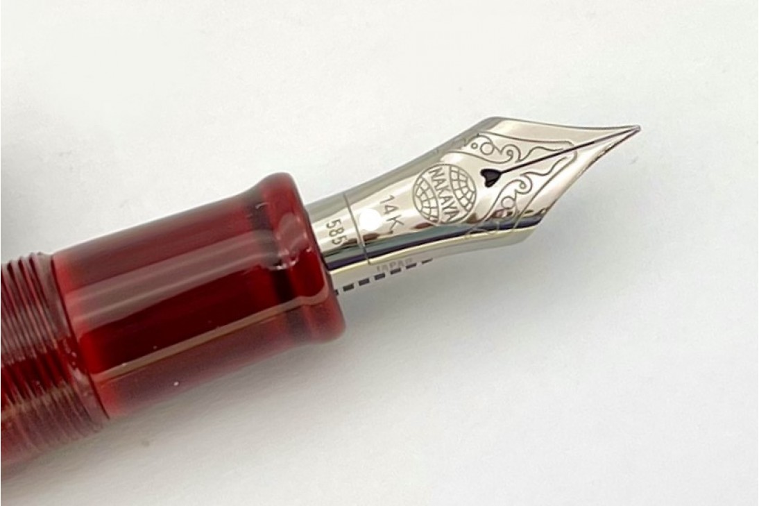 Nakaya Tsumugi Piccolo Cigar Hanabishi (Aka-Tamenuri) Fountain Pen