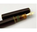 Nakaya Piccolo Long Cigar Heki-Tamenuri with 6 Black paws and Nashiji on Grip Section Fountain Pen