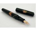 Nakaya Piccolo Long Cigar Maki-e Butterfly Kuro-Roiro Fountain Pen