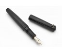 Nakaya Piccolo Long Writer Ishime Kanshitsu Black Fountain Pen with Plane Stopper