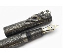 Nakaya Piccolo Long Writer Ishime Kanshitsu Suzu(Silver) Fountain Pen with Dragon 1 Stopper